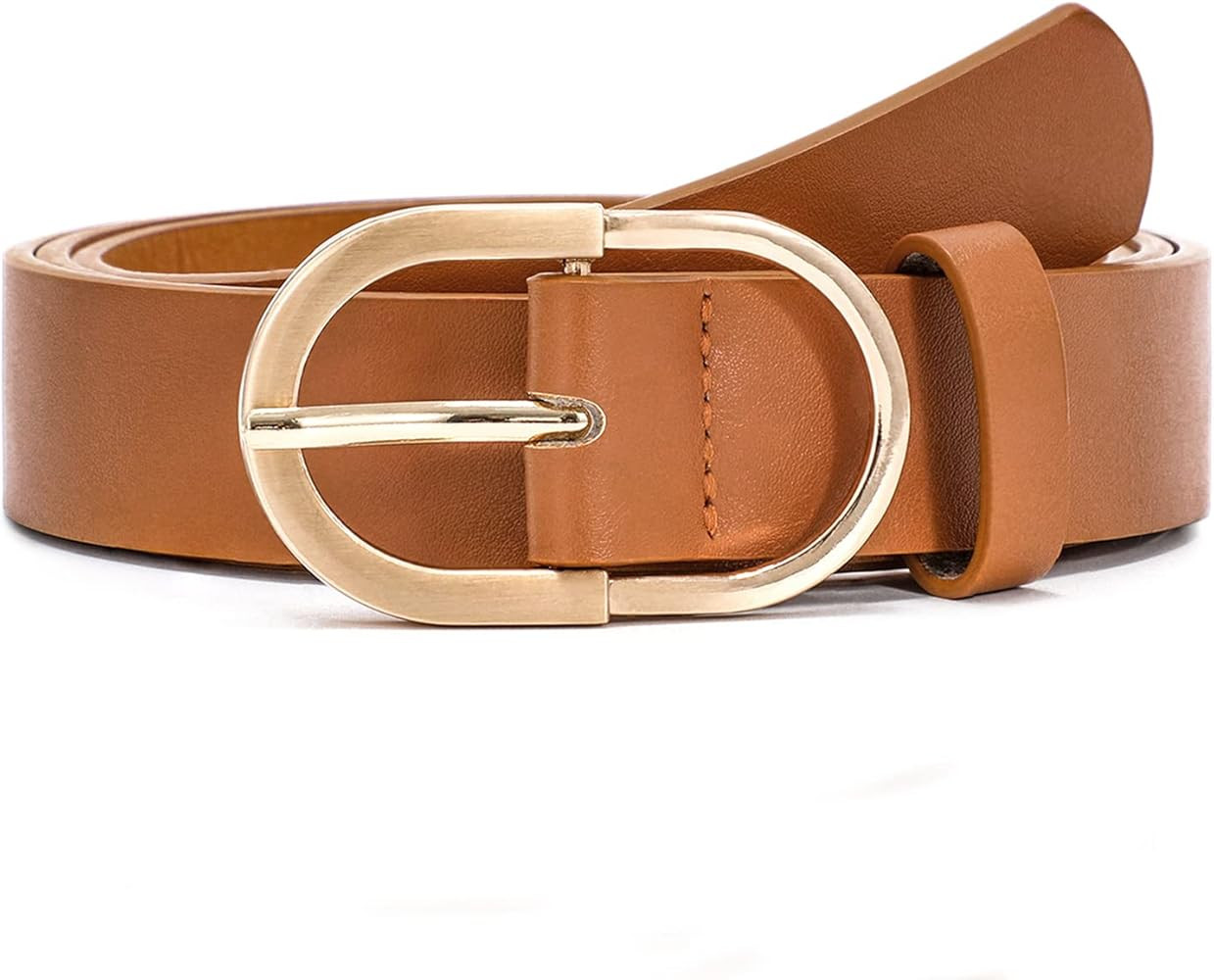 Women's Leather Belts for Jeans Pants Fashion Gold Buckle Ladies Dress Belt | Amazon (CA)
