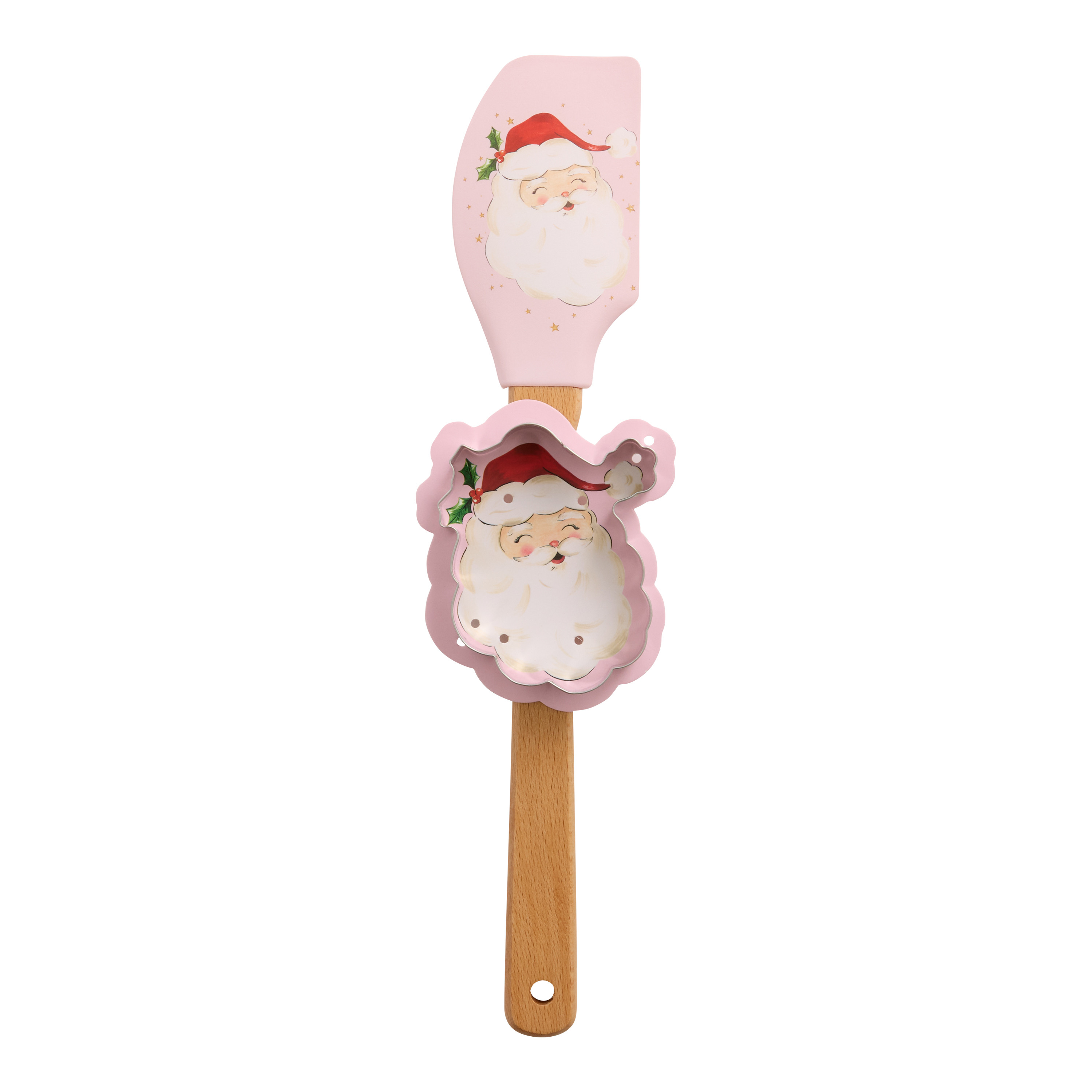 Pink Coming to Town Santa Spatula and Cookie Cutter Set | World Market