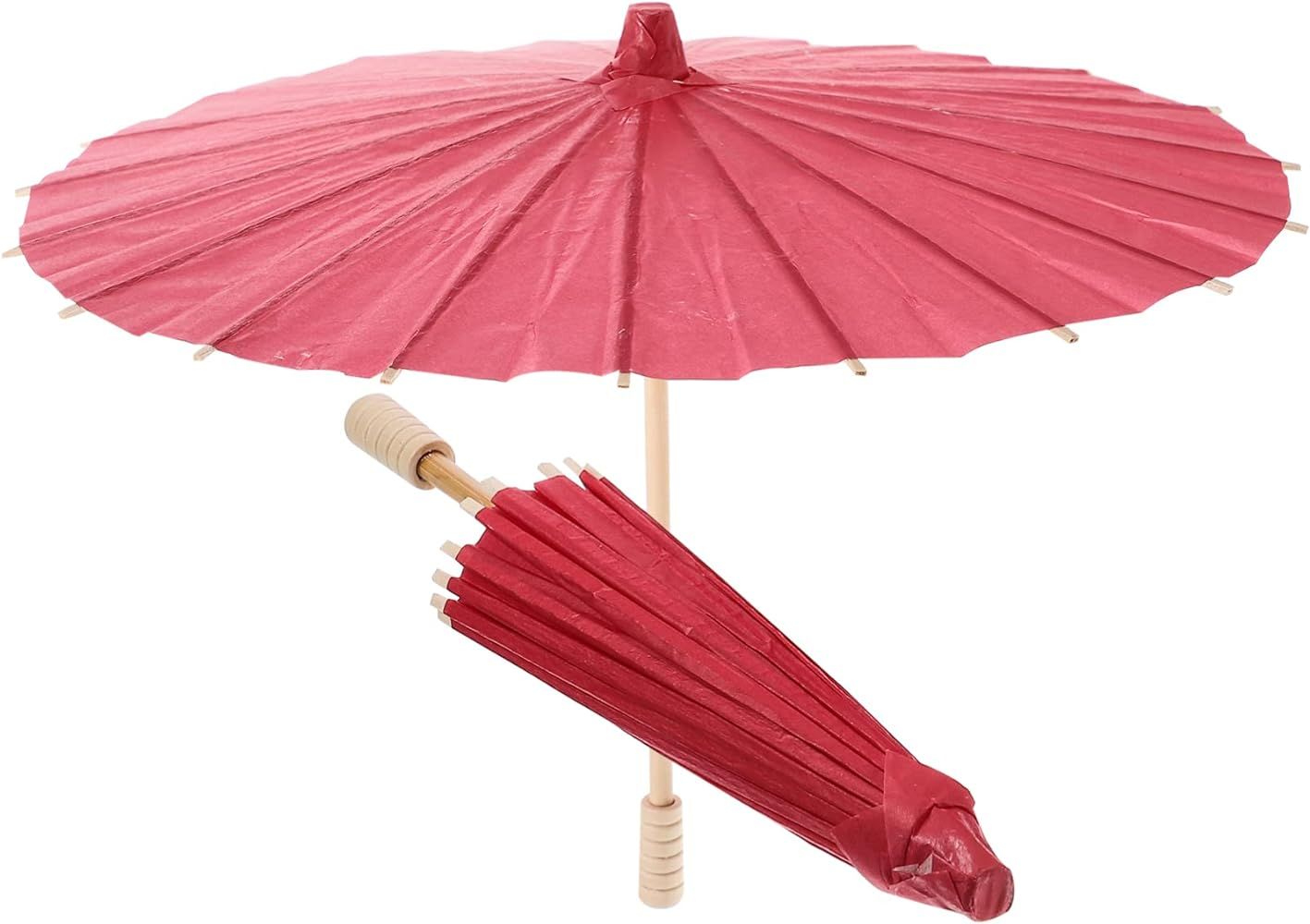 2pcs Chinese Paper Umbrella Parasol Rainproof Handmade Japanese Oiled Paper Umbrella For Dancing ... | Amazon (US)