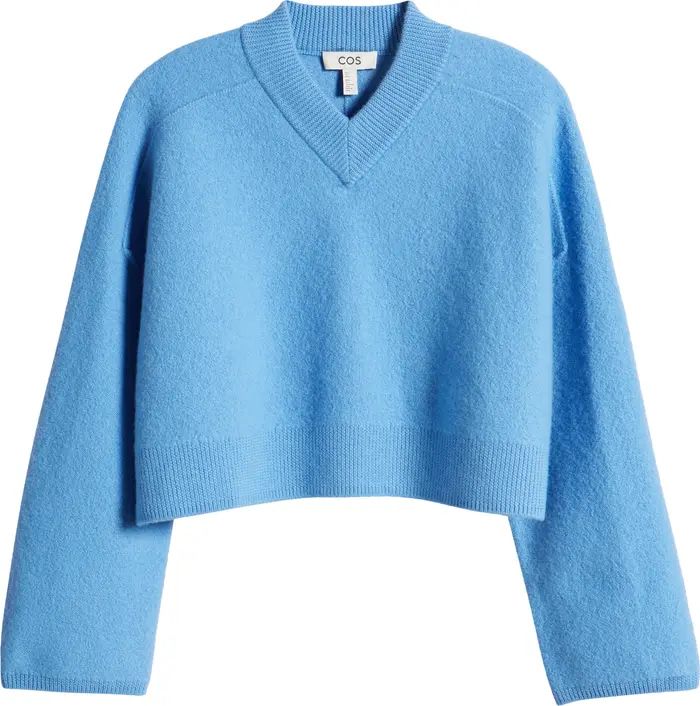 COS V-Neck Crop Wool Sweater | Nordstrom | Nordstrom
