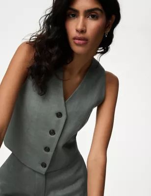 Linen Rich Tailored Waistcoat | Marks & Spencer (UK)