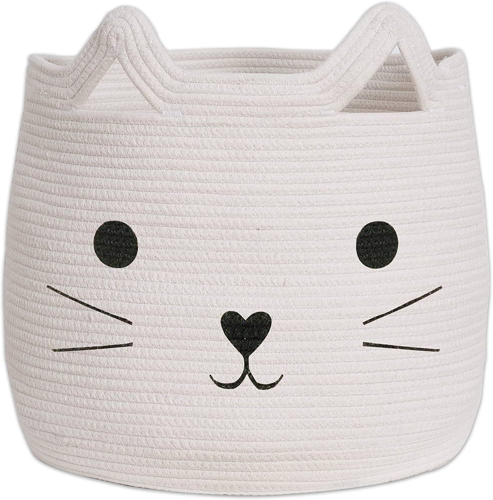 VK VK·LIVING Animal Hamper Large Woven Animal Cotton Rope Storage Basket Laundry Basket Organize... | Amazon (US)