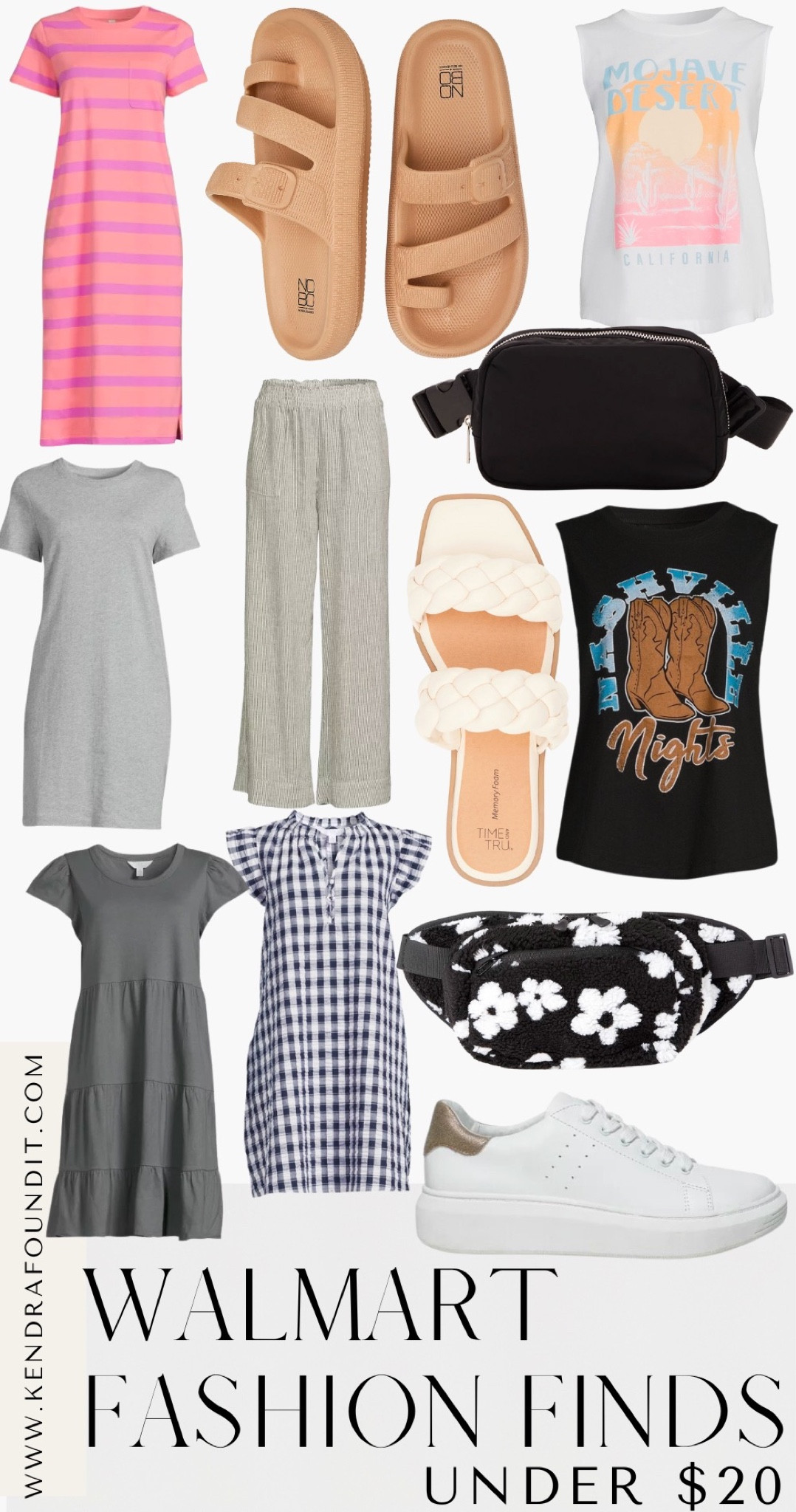 #walmartpartner Ahhh! @walmartfashion Spring/Summer 2023 is so good! I’ve rounded up 12 items that are under $20 that will take you through the seasons.  We’re talking graphic tanks tops, t-shirt dresses, fanny packs, minimalist white sneakers, tan rubber sandals, and more. 

Walmart fashion. Walmart outfits. Walmart outfit ideas. Walmart finds. Walmart clothing. T-shirt dress. T shirt dress. Gingham dress. Summer dresses. Summer dress. Graphic tanks. Graphic tees. Fanny pack. White sneakers. Closet staples. Minimalist fashion inspiration. Outfit of the day. Walmart deals. Walmart must-haves. #walmartfinds #walmartstyle #walmartdeals #walmartfind #budgetfashion #budgetstyle #minimalistfashion #outfitinspo #ootd #wiw #miniamlist #outfitideas #outfit #budget 

#LTKunder50 #LTKFind #LTKstyletip