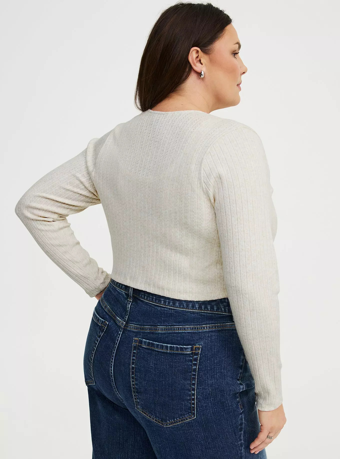 Pointelle Tie-Front Shrug | Torrid (US & Canada)