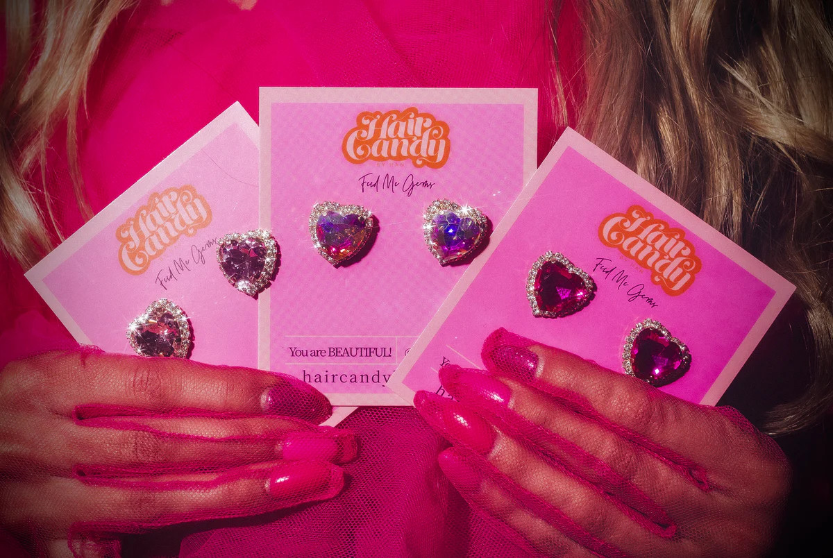 Signature Heart Stud Earrings | Feed Me Gems