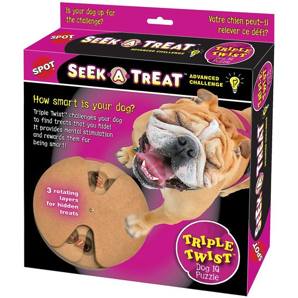 Ethical Pet Seek-A-Treat Advanced Challenge Triple Twist Puzzle Dog Toy | Chewy.com
