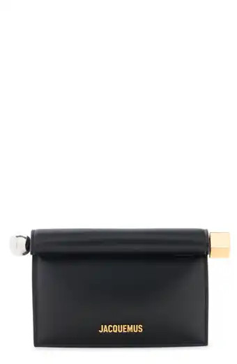 La Pochette Rond Carré Croc Embossed Leather Clutch | Nordstrom
