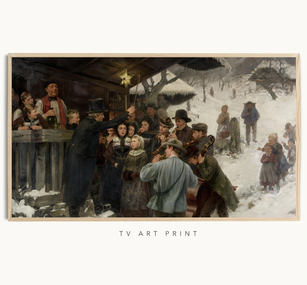 Samsung Frame TV Art Christmas Caroling Rustic Mcgee - Etsy | Etsy (US)