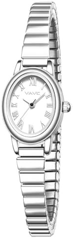 VAVC Small Gold Watches for Women,Analog Womens Watch with Stainless Steel Expansion Band,Oval Ca... | Amazon (US)