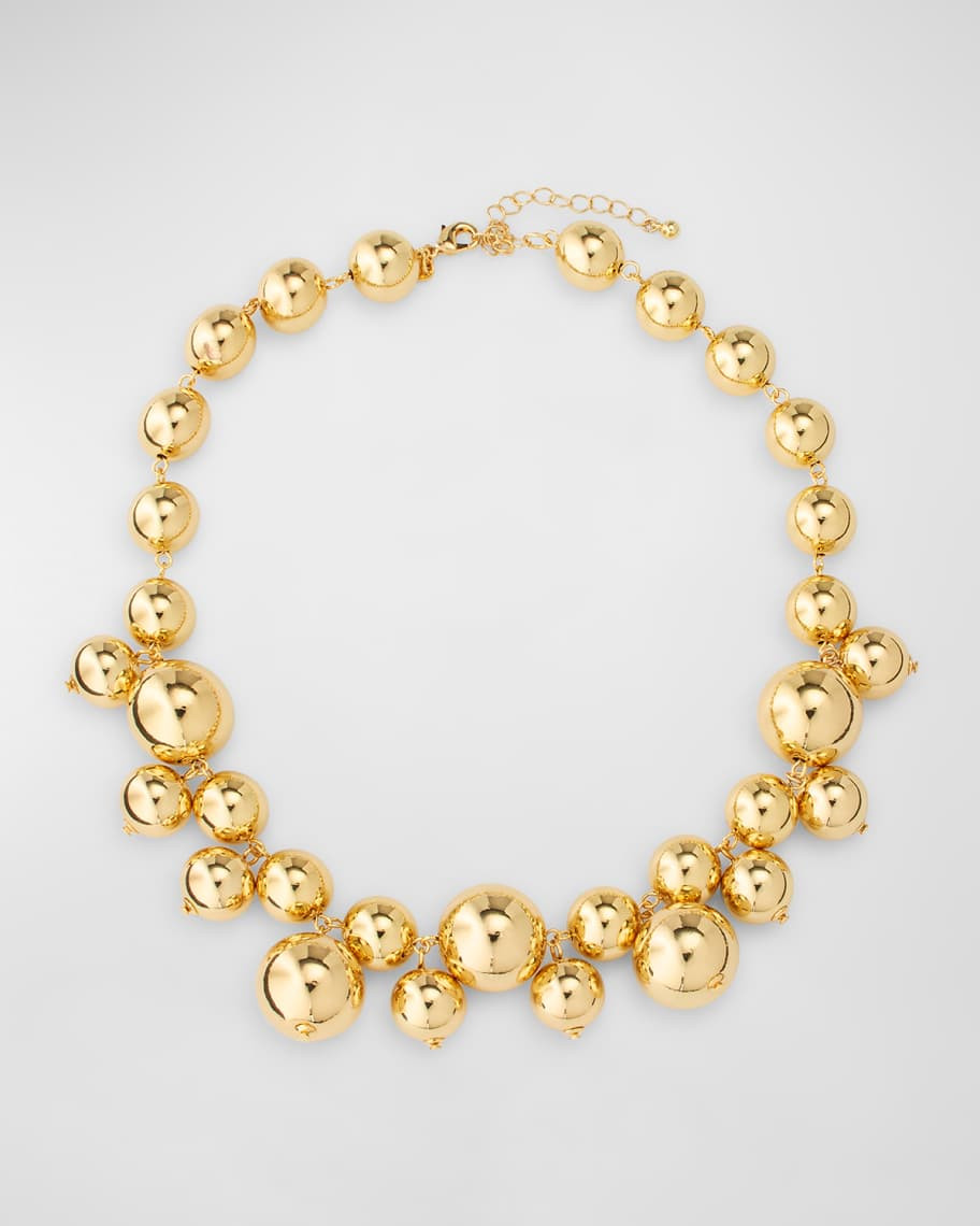 Kenneth Jay Lane Gold-Plated Round Bead Necklace | Neiman Marcus