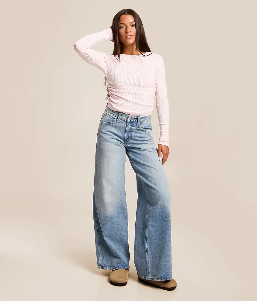 32 Pen And Paper Middy Wide Leg Jean | Buckle