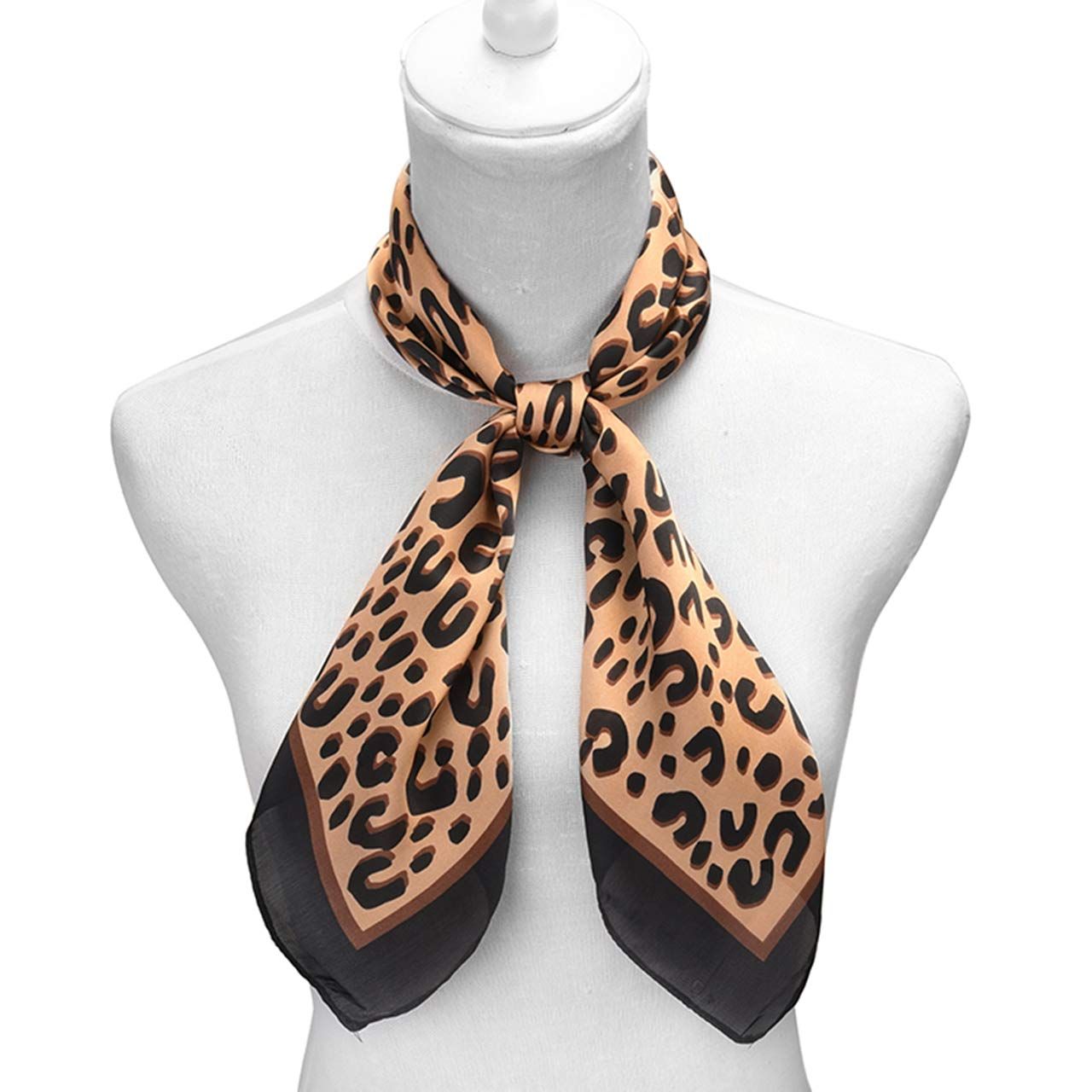 Aylliss Women Leopard Silk Feeling Square Scarf Fashion Neckerchief Satin Headscarf | Amazon (US)
