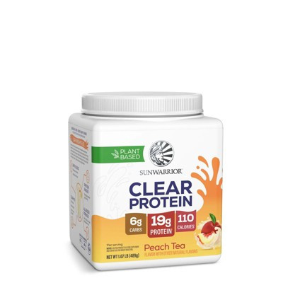 US Clear Plant Protein Powder, Plant-Based Protein, Peach Tea Flavor, Sunwarrior, 489gm (15 servings) | Target