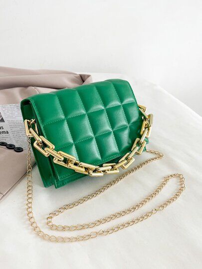 Mini Textured Chain Square Bag | SHEIN