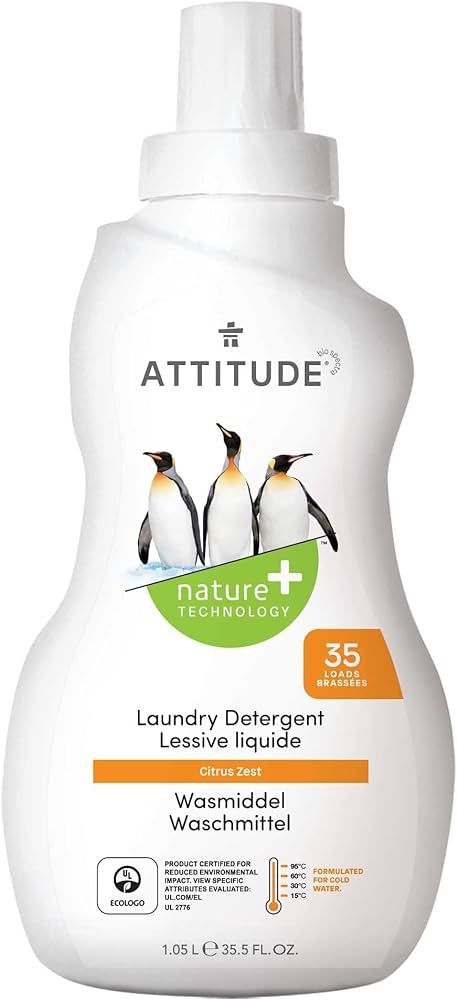 ATTITUDE Liquid Laundry Detergent, EWG Verified Laundry Soap, HE Compatible, Vegan and Plant Base... | Amazon (US)
