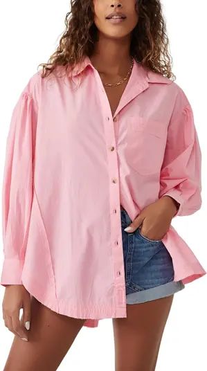 Happy Hour Oversize Poplin Button-Up Shirt | Nordstrom