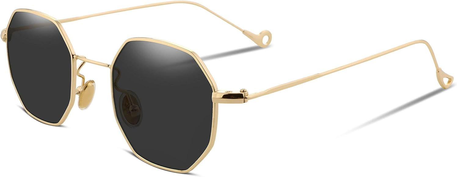 Hipster Small Polygon Women Men Sunglasses Delicate Metal Frame B2254 | Amazon (US)