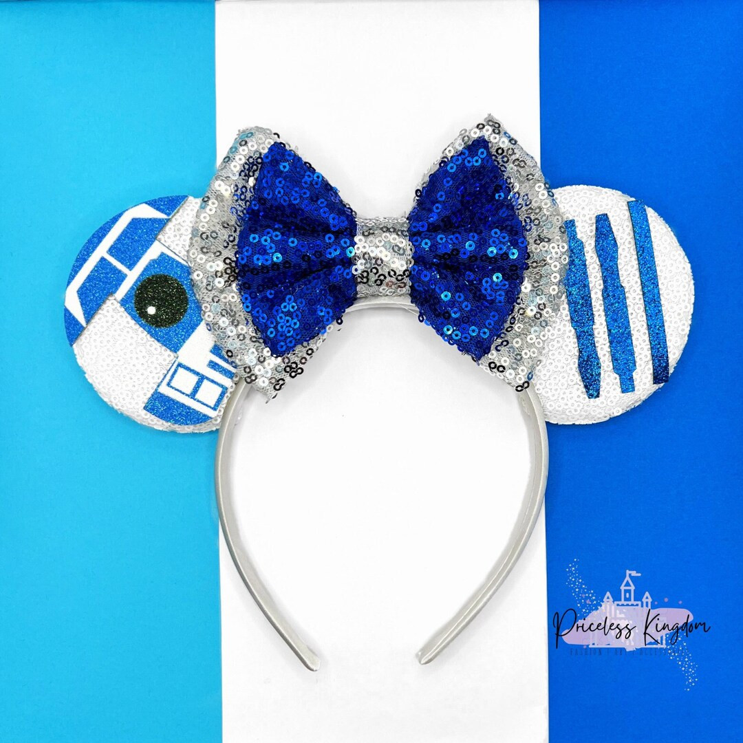 R2D2 Mickey Mouse Inspired Mouse Ears | Star Wars Ears, Mickey Mouse Ears Headband | Minnie Ears,... | Etsy (US)