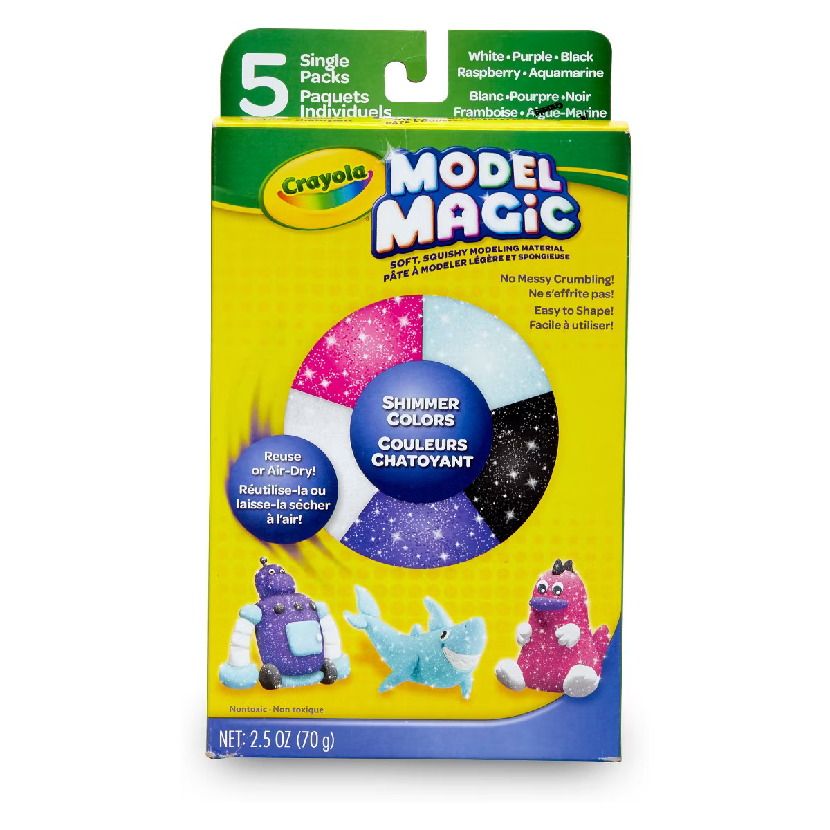 Model Magic Modeling Clay 5ct Shimmer - Crayola: Non-Drying, Reusable, Non-Toxic Clay for Kids, A... | Target