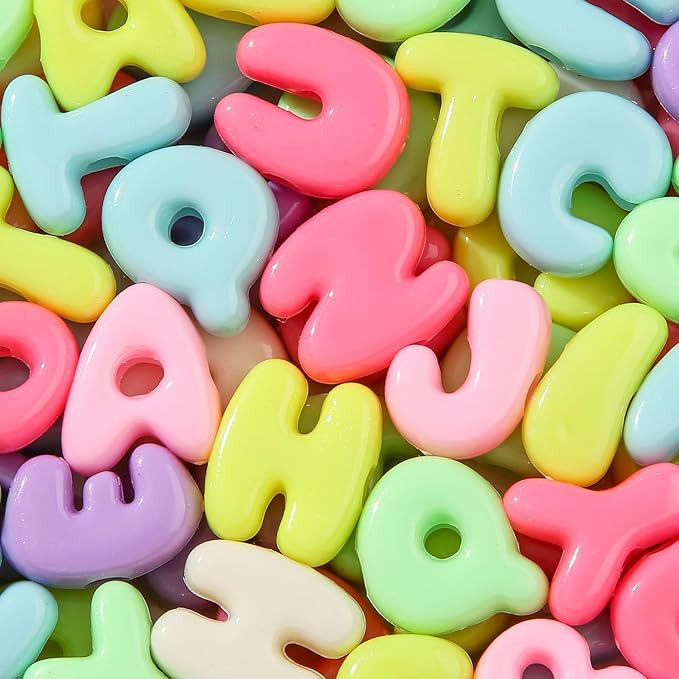 500Gram Large Letter Beads Big Chunky Letter Bead A-Z Acrylic Alphabet Bubble Beads for Paracord ... | Amazon (US)