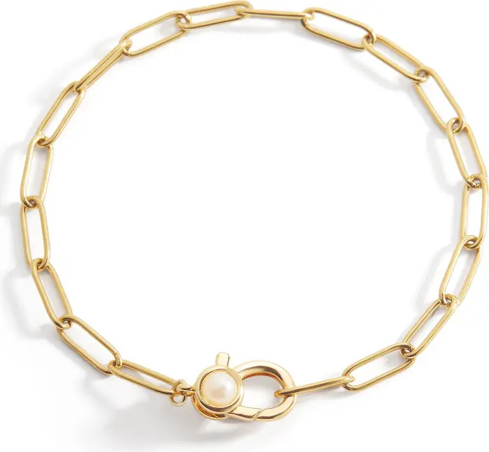 Paperclip Bracelet with Pearl Accent | Nordstrom