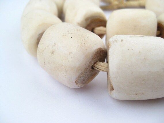 20 White Bone Beads - Barrel Shaped Beads - Cylindrical Beads - Fair Trade Beads - Kenya Bone Bea... | Etsy (US)