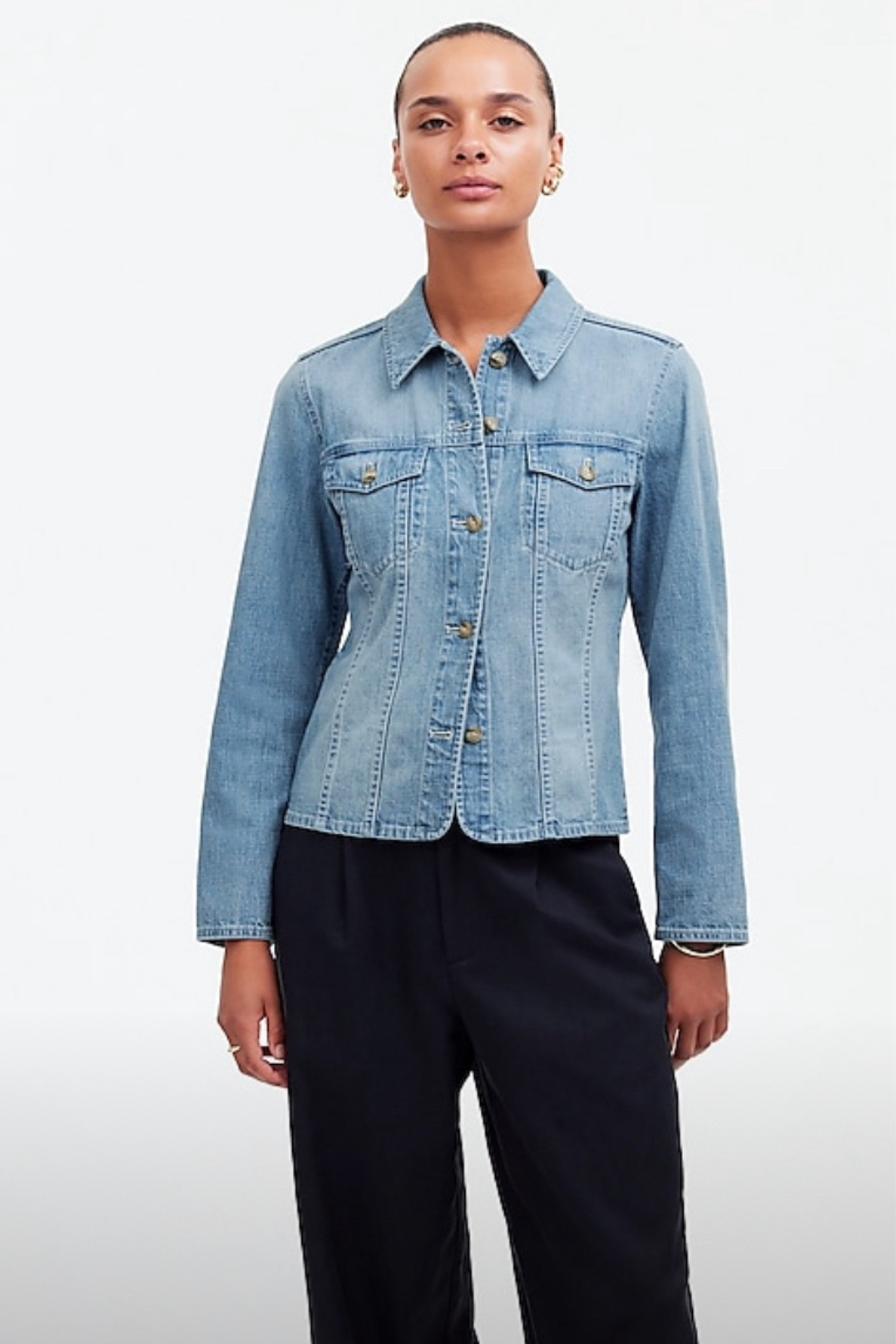 The classic denim jacket. Slightly fitted. Appropriate for work or play! It’s the “wear with everything “ jacket! 

#LTKxMadewell #LTKWorkwear #LTKStyleTip