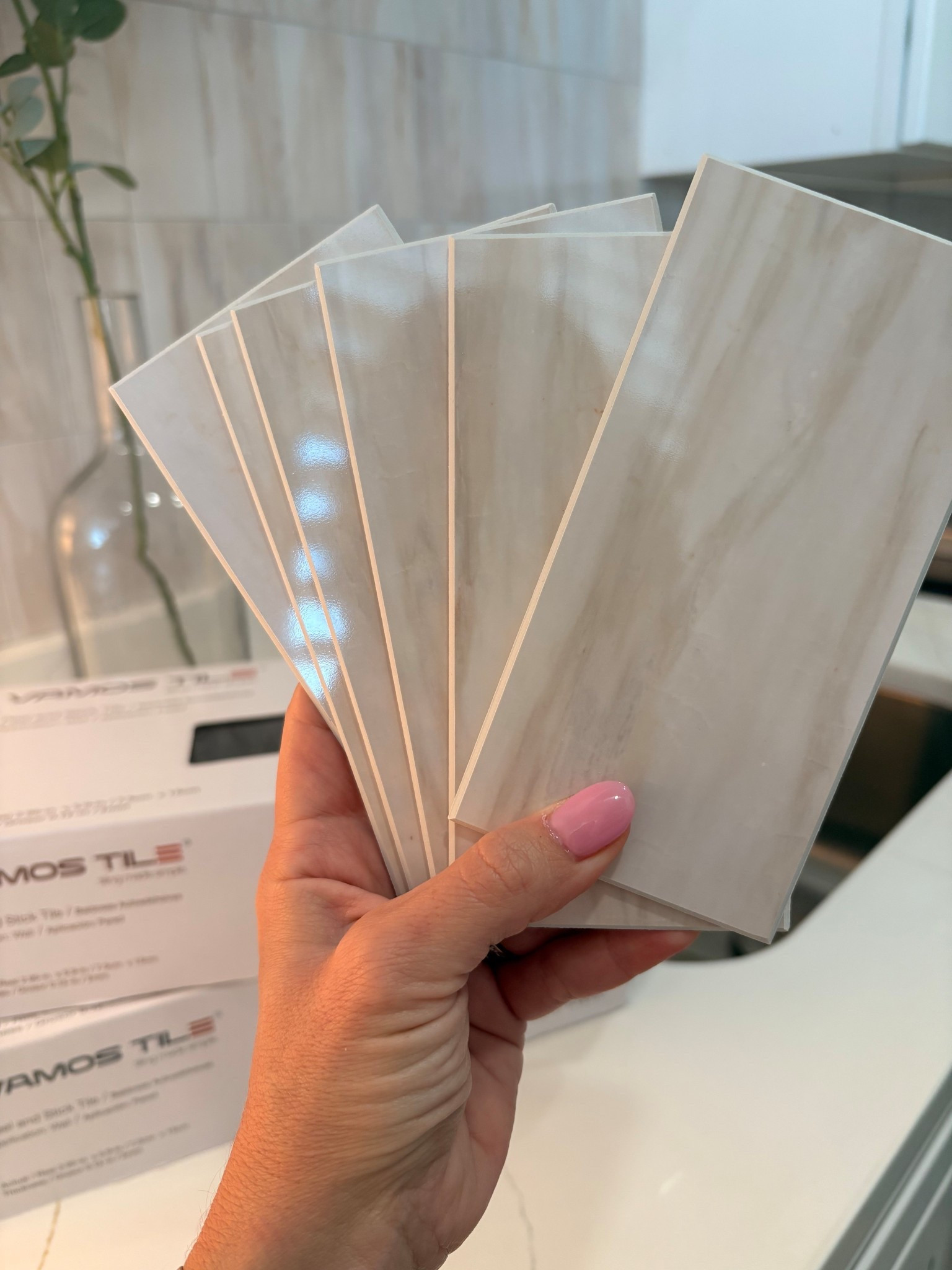 Favorite diy!! 

Peel and stick backsplash 