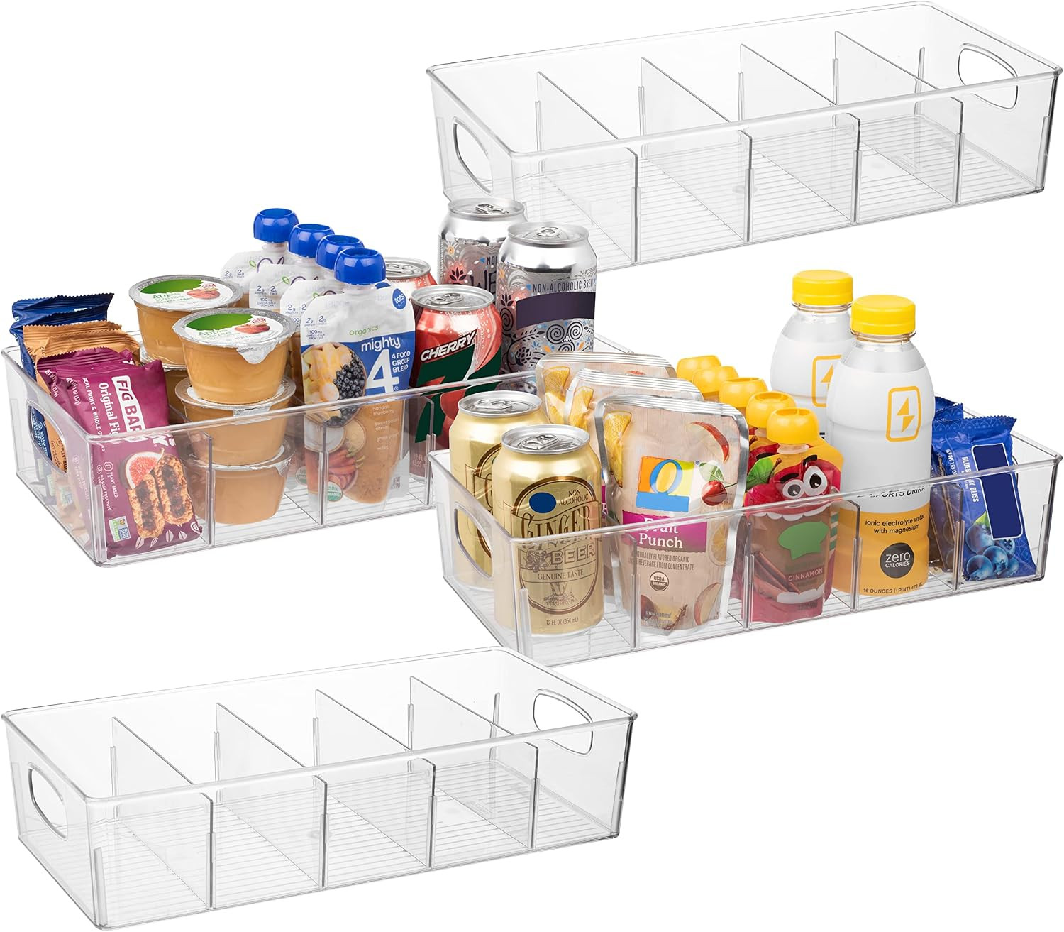 ClearSpace Pantry Storage Bins with Removable Dividers, XL, 4 Pack | Amazon (US)