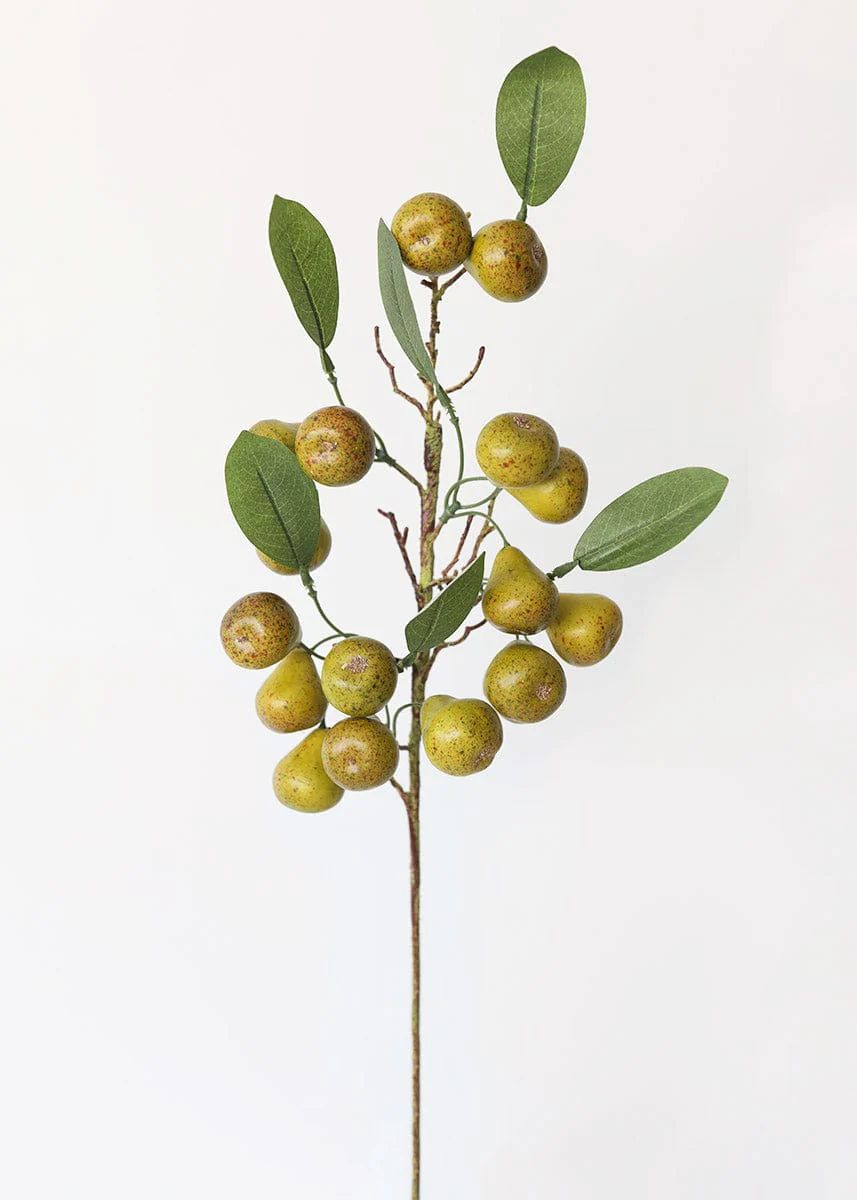 Artificial Mini Pear Branch - 30" | Afloral