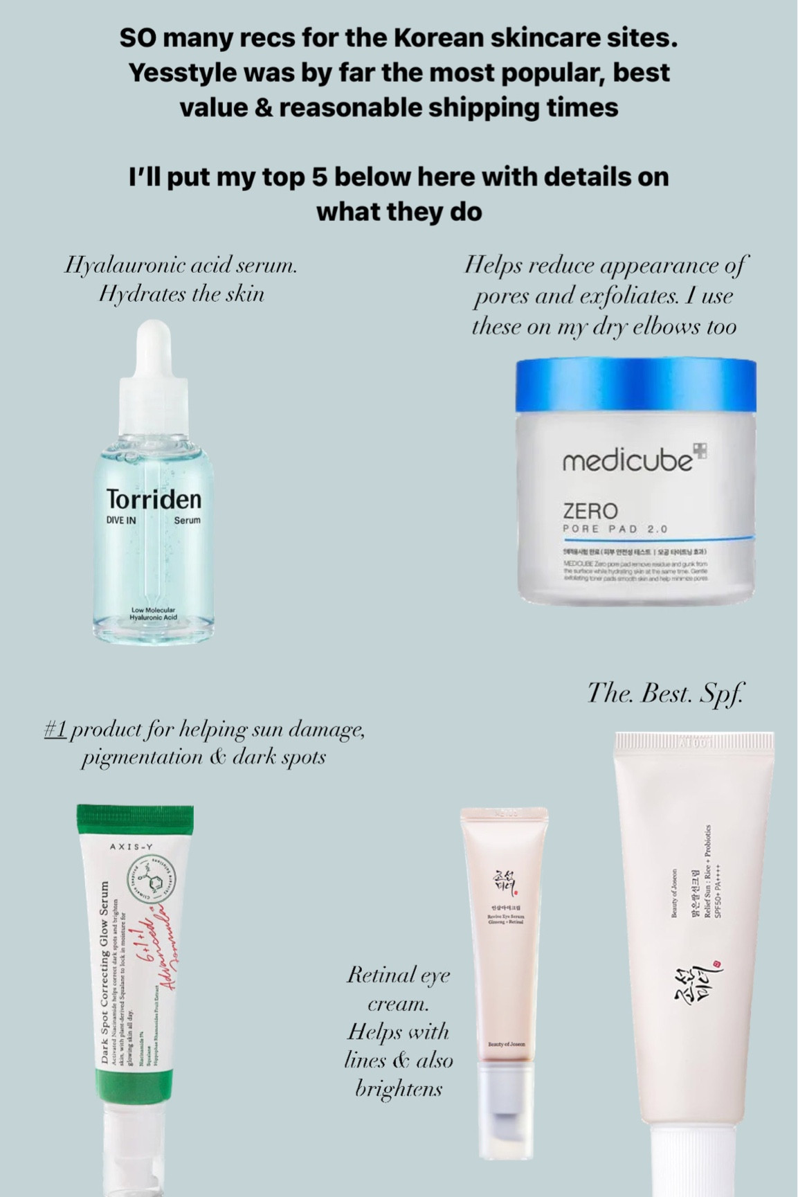 Top 5 skincare products 

#LTKbeauty #LTKfindsunder50