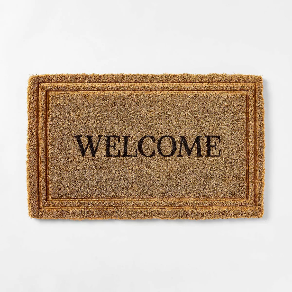 1'6"x2'6" Embossed Border 'Welcome' Outdoor Coir Doormat Black - Threshold™ designed with Studi... | Target