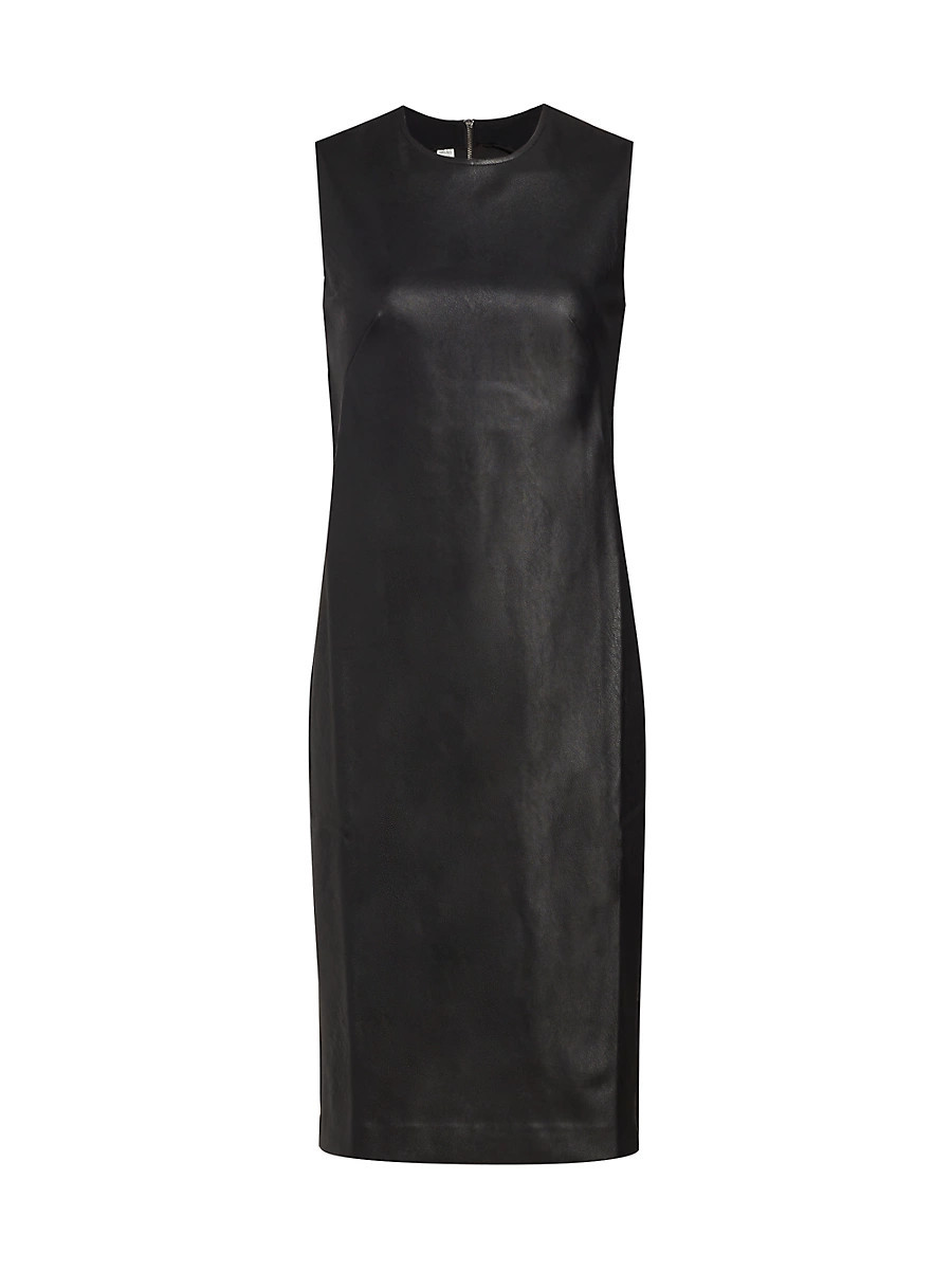 Women's Faux Leather Sheath Dress - Luxe Black - Size Large | Saks Fifth Avenue