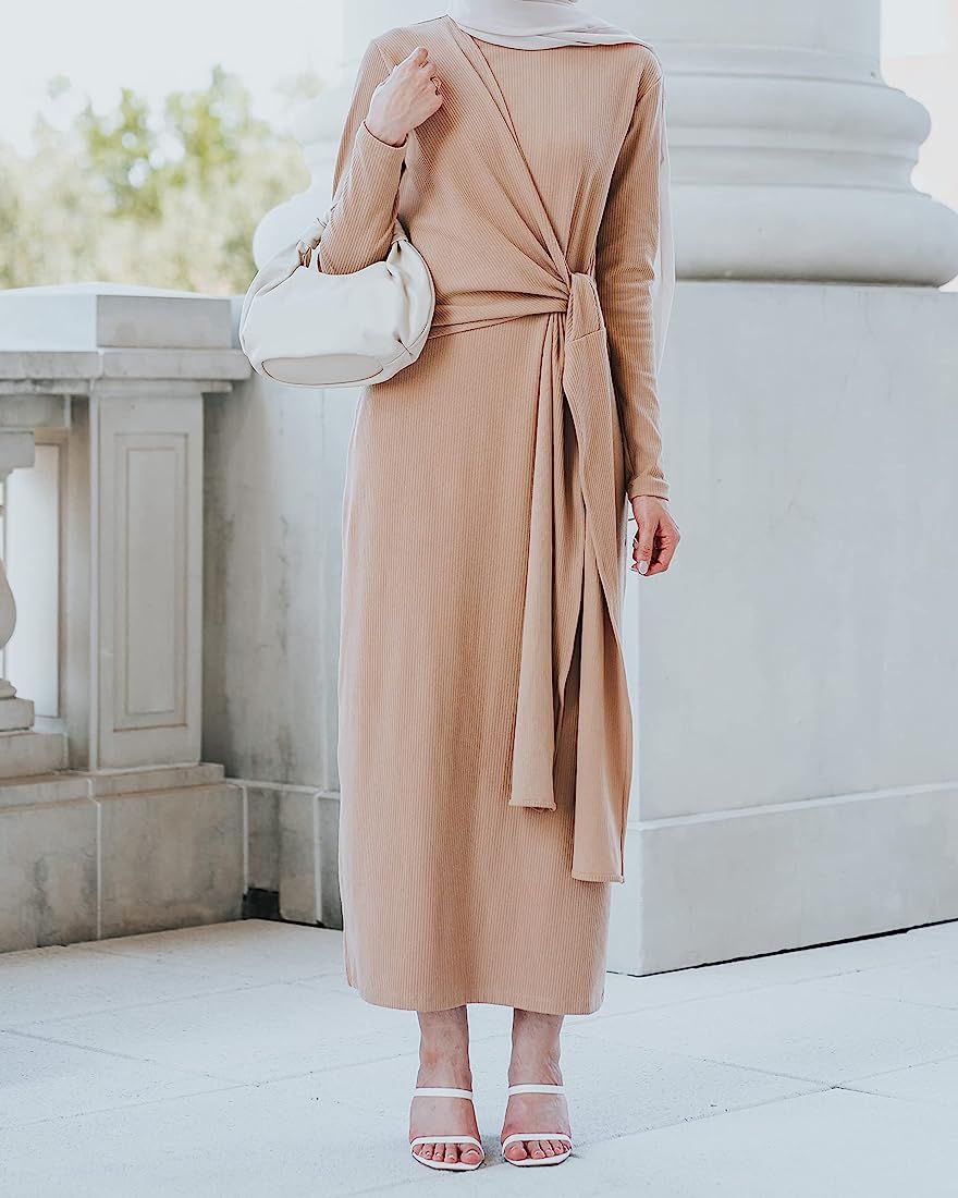 The Drop Women's Praline Side Knotted Tie Maxi Dress by @withloveleena | Amazon (US)