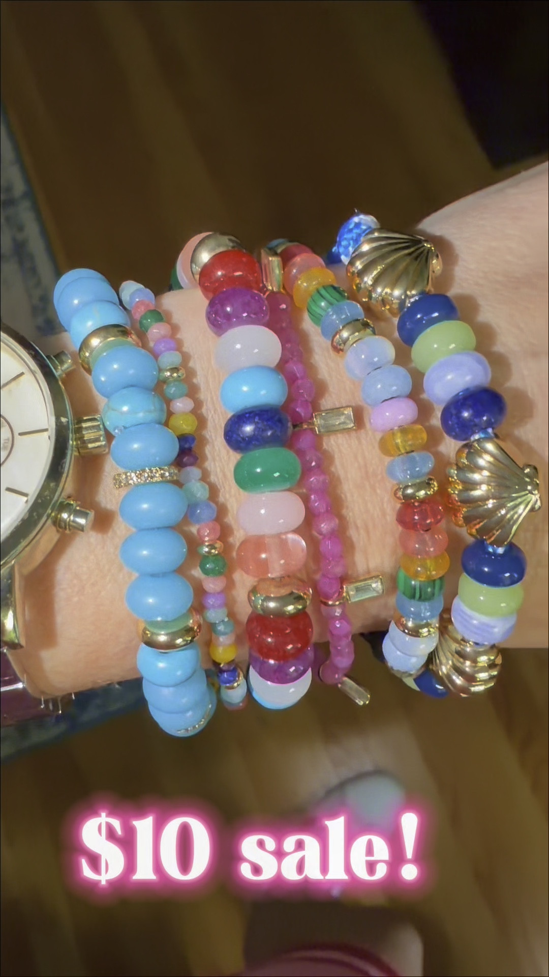 BaubleBar $10 Bracelet Stack 💖 Preppy Summer Jewelry Finds

The cutest stack alert 💖✨ BaubleBar’s summer kickoff is SO good—these bracelets are just $10 and perfect for mixing, matching, and stacking! I love how colorful and playful they are while still feeling polished and preppy.

Styled them with a simple white tee, bright pink denim, and fun striped slides for an easy everyday look that lets the accessories shine 💕 The mix of pearls, gold, and colorful beads makes this stack feel elevated but still fun for summer.

Such a great way to refresh your accessories without breaking the bank—and they make the sweetest little gifts too 🎁

baublebar bracelet stack, $10 jewelry sale, affordable jewelry finds, preppy jewelry style, colorful beaded bracelets, summer accessories 2026, stacking bracelets trend, pearl bracelet stack, gold bracelet stack, everyday jewelry essentials, gift ideas for her, budget friendly fashion finds, pink outfit ideas, preppy summer outfit, classic white tee outfit, lilly pulitzer style outfit, feminine preppy style, grandmillennial accessories, coastal preppy style, cute summer outfits, everyday mom style, casual chic outfit ideas, Mother’s Day gift, Mother’s Day jewelry, Disney jewelry, tennis bracelet 

#LTKSaleAlert #LTKMothersDay #LTKOver40

#LTKSaleAlert #LTKOver40 #LTKSeasonal

#LTKU #LTKSeasonal #LTKSaleAlert