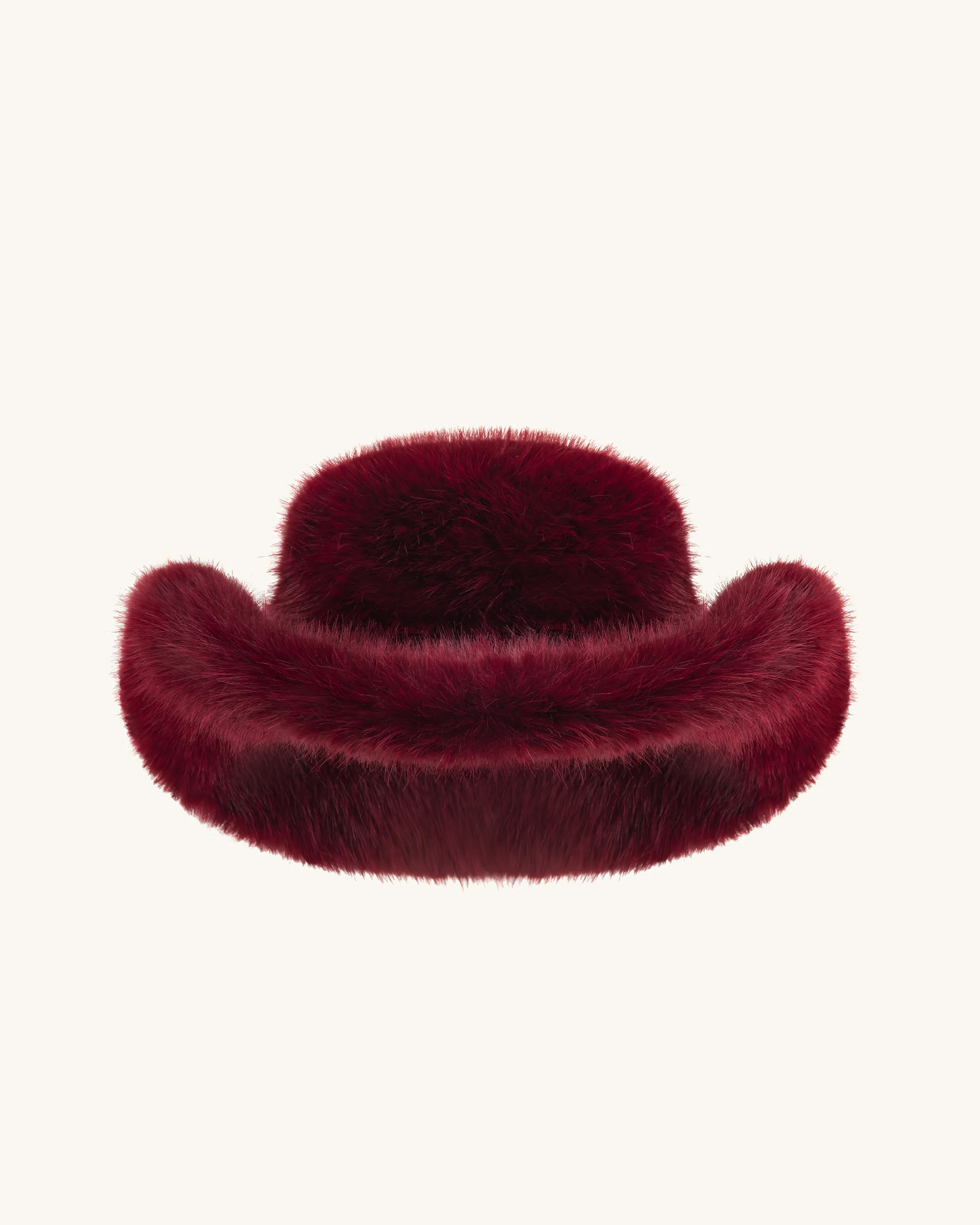 Elora Faux Fur Cowboy Hat - Burgundy | JW PEI US