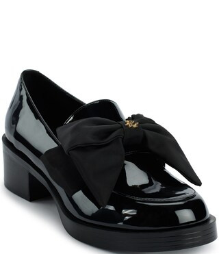 KARL LAGERFELD PARIS Camilla Patent Leather Bow Loafers | Dillard's | Dillard's