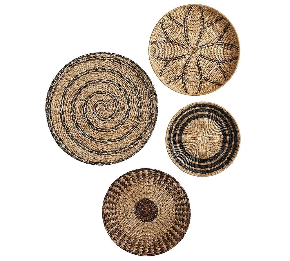 Handwoven Baskets Wall Art, Natural, Set of 4 | Pottery Barn (US)
