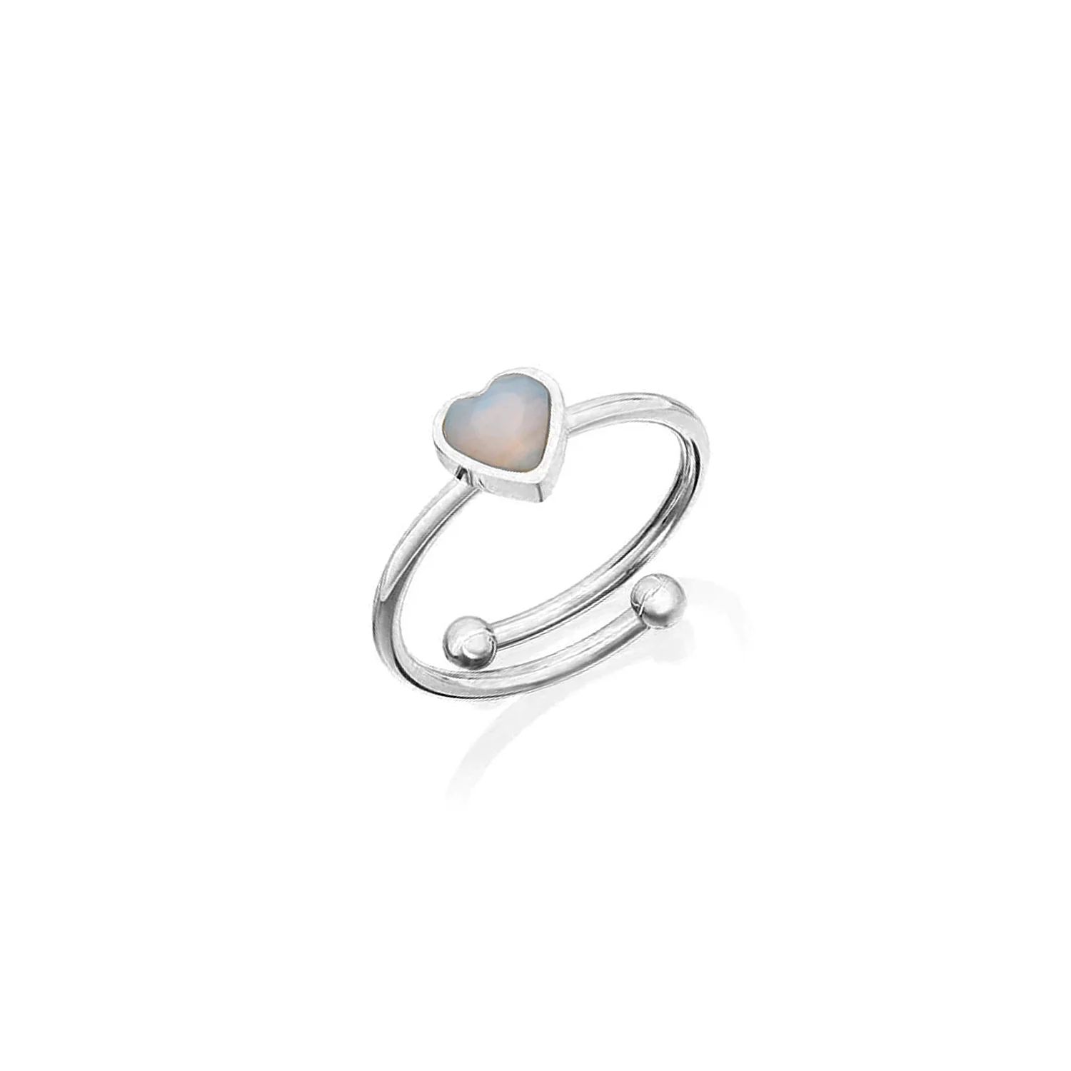 Mini Heart Birthstone Ring (Silver) | Abbott Lyon