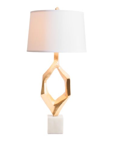 39in Abstract Metallic Marble Base Table Lamp | TJ Maxx