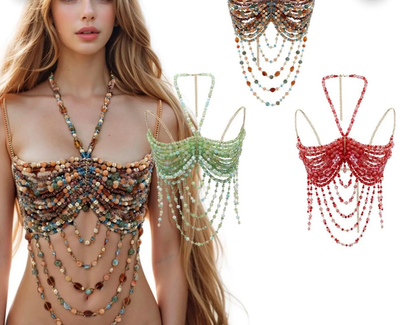 Make waves in this handmade crystal body chain mermaid bra top 🧜‍♀️✨ Adorned with rhinestones, faux pearls, and shimmering beads, this halter-style bikini top is perfect for raves, festivals, costume parties, or photo shoots. With an ethereal sparkle and fantasy-inspired design, it doubles as a standout body jewelry piece and a magical party-ready statement. Channel goddess energy with every sparkle.

#LTKSummerEdit