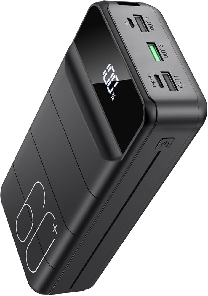 PowerBank 60000mAh Fast Charging,Battery Pack 22.5W Power Bank with USB C, Portable Charger,4 Out... | Amazon (UK)