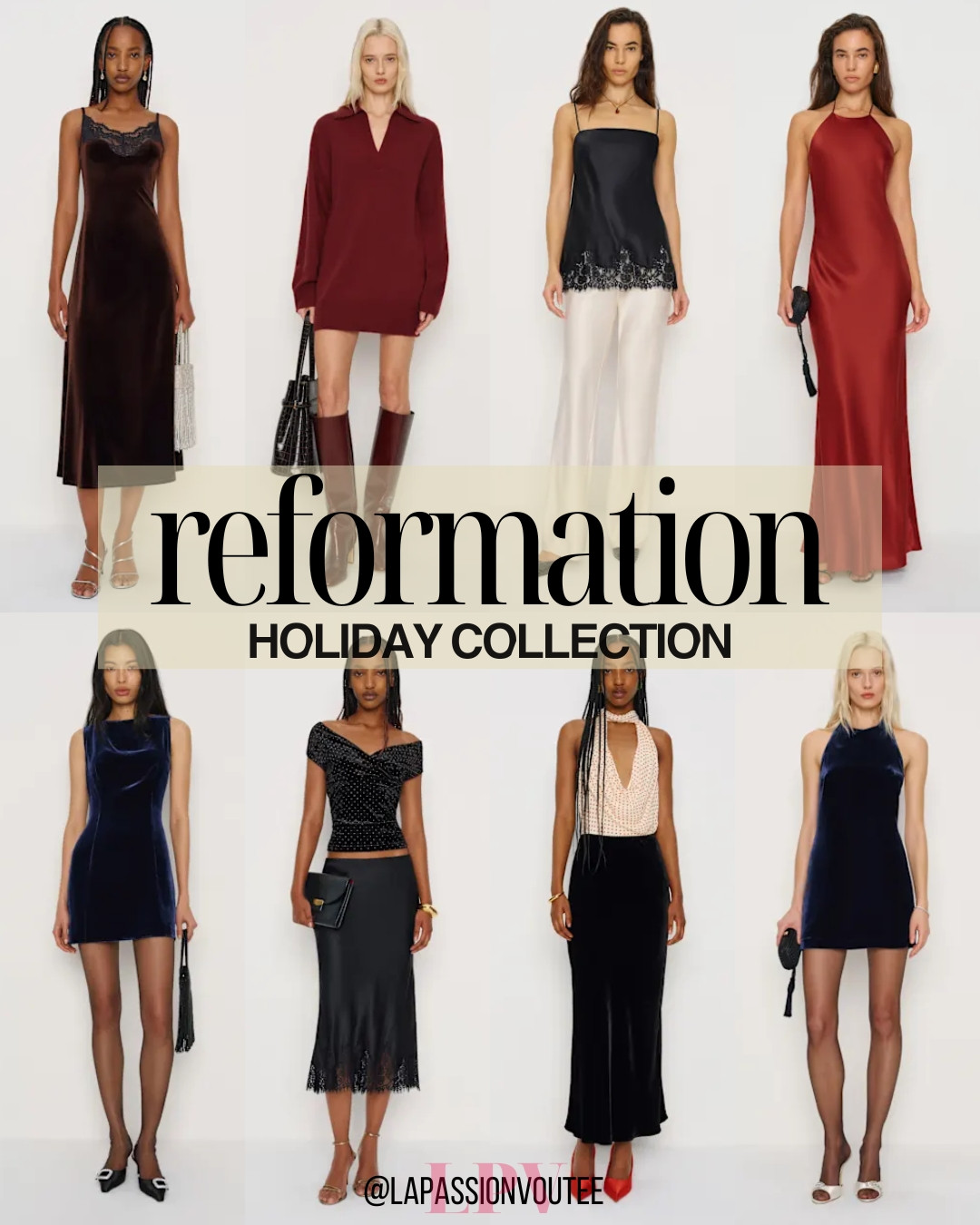 The Reformation Holiday Collection is full of polished, festive styles, and these pieces instantly caught my eye. ✨ Classic Ref silhouettes with winter textures make holiday dressing feel so easy. Perfect inspo for parties, date nights, or anything celebratory on your calendar. Truly such pretty seasonal finds. 🎄🤎 

 #LTKHoliday #LTKSeasonal #LTKSaleAlert