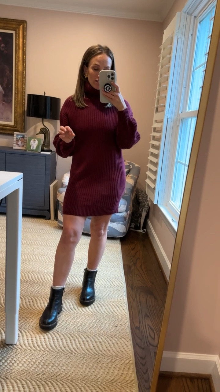 How to style Chelsea boots with a sweater dress.

#LTKShoeCrush #LTKSeasonal #LTKStyleTip