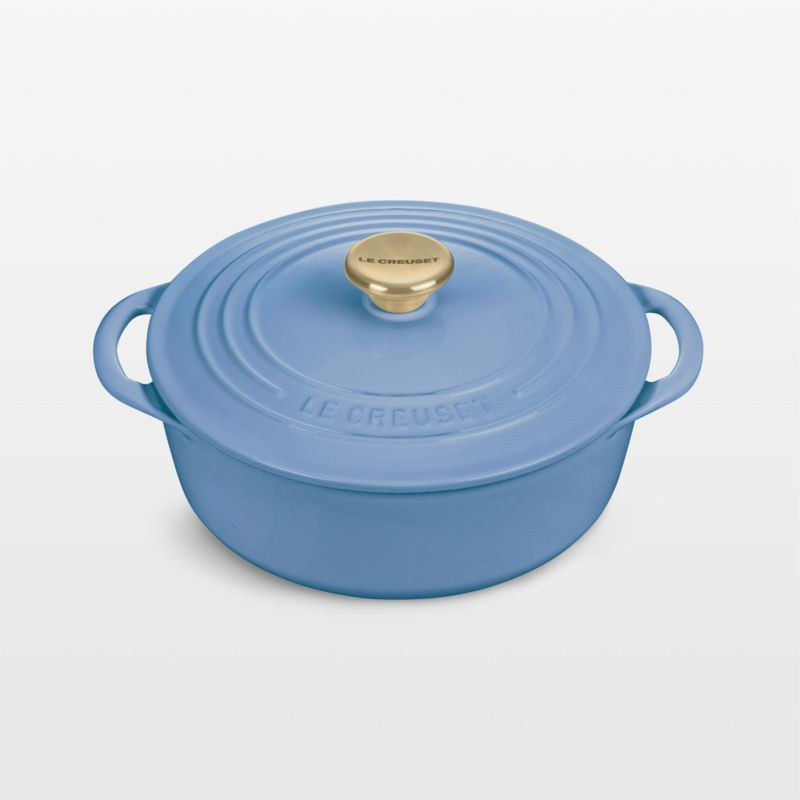 Le Creuset Chambray 2.75-Qt. Shallow Round Dutch Oven + Reviews | Crate & Barrel | Crate & Barrel