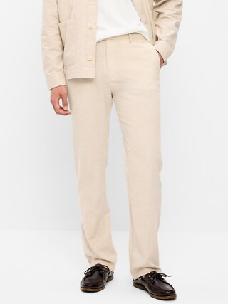 90's Straight-Fit Linen-Blend Dress Pants | Old Navy (US)