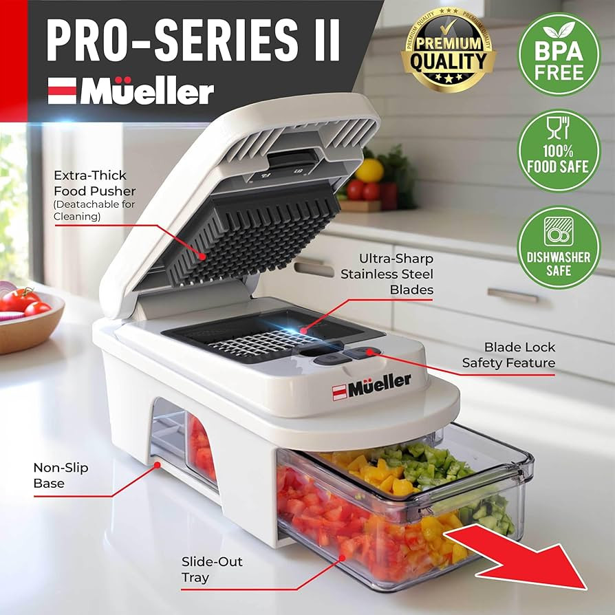 Mueller Pro-Series All-in-One, 12 Blade Mandoline Slicer for Kitchen, Food Chopper, Vegetable Sli... | Amazon (US)