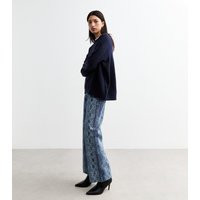 Women's Blue Snakeskin Print Wide Leg Jeans New Look | New Look (UK)
