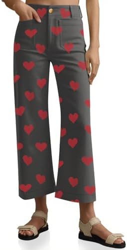 Tankaneo Womens Cropped Striped Jeans Casual High Waisted Stretchy Polka Dots Straight Leg Denim ... | Amazon (US)