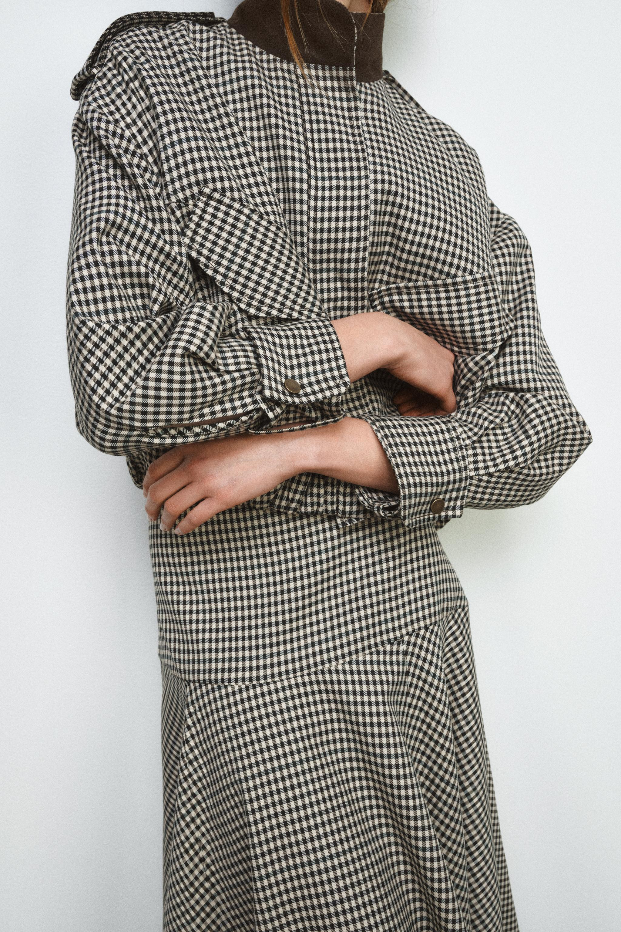 ZW COLLECTION CHECK BOMBER JACKET | Zara UK